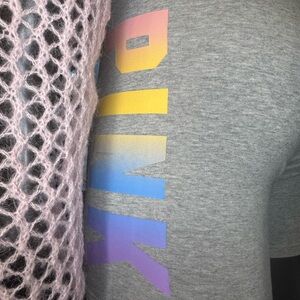 PINK Victoria's Secret Gray Bike Shorts with Rainbow Logo